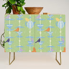 Garden Bird feeding may green Credenza Gallery Image 1