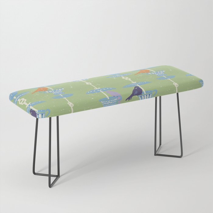 Garden Bird feeding may green Bench Gallery Image 1