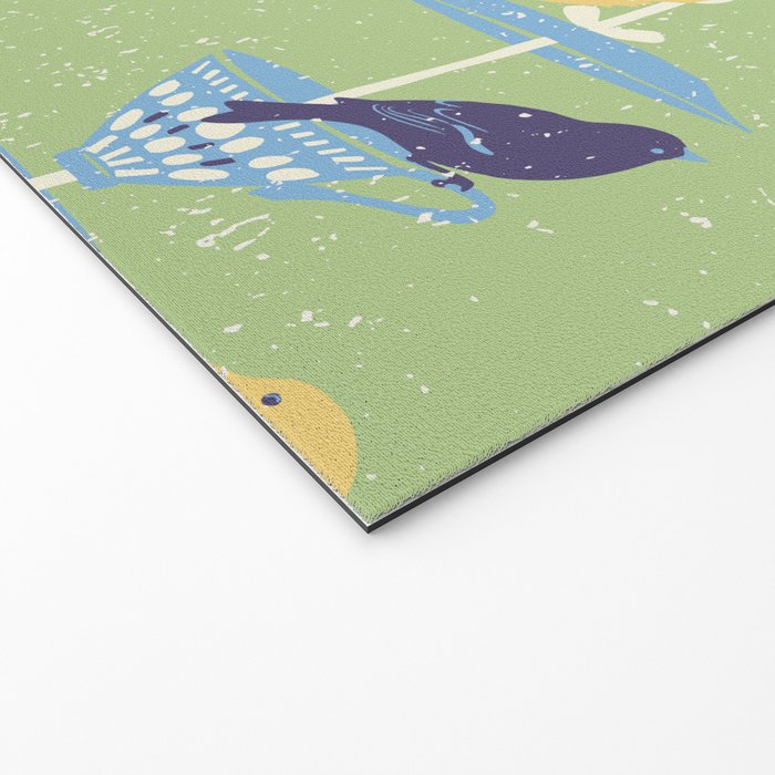 Garden Bird feeding may green Welcome Mat Gallery Image 2