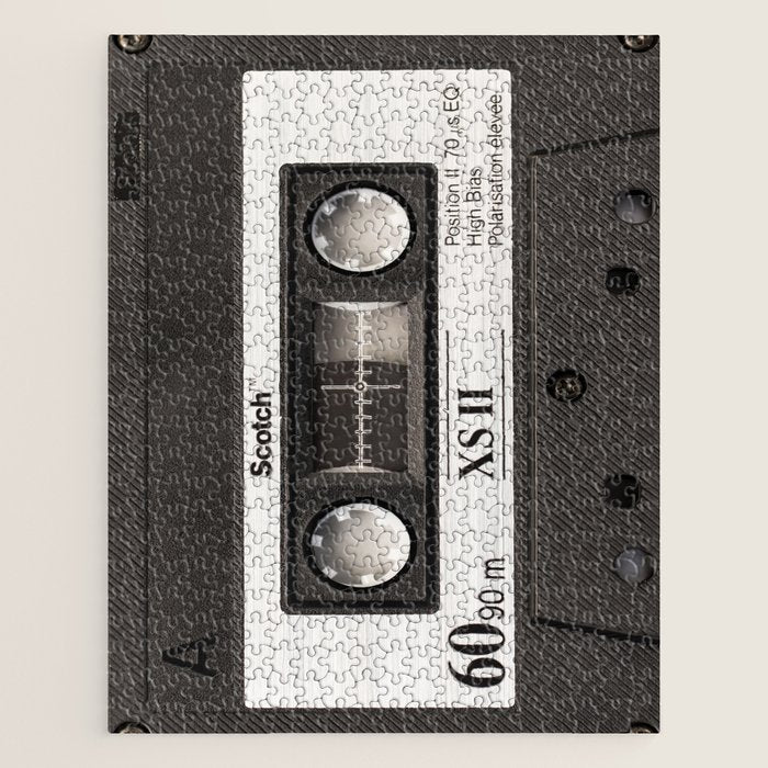 Cassette Tape Black And White #decor #society6 #buyart Jigsaw Puzzle Gallery Image 1
