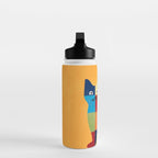 Squares Cat Water Bottle Gallery Image 3