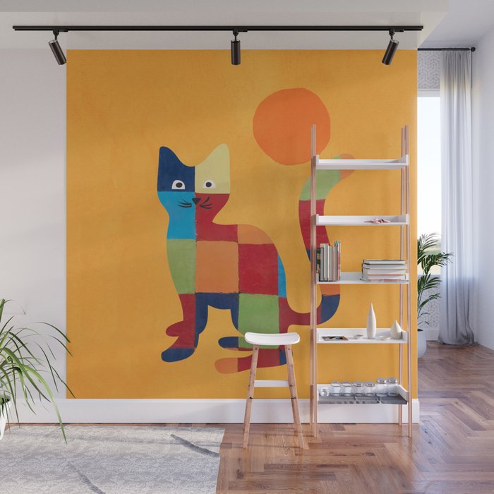 Squares Cat Wall Mural Gallery Image 1