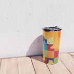 Squares Cat Travel Mug Gallery Image 4