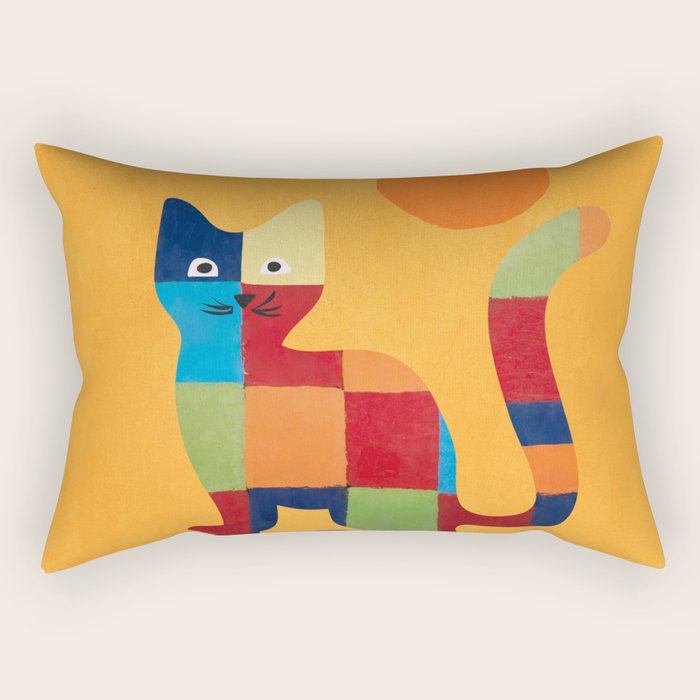 Squares Cat Rectangular Pillow Gallery Image 2
