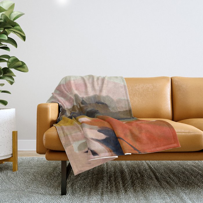 fall abstract landscape Throw Blanket Gallery Image 1