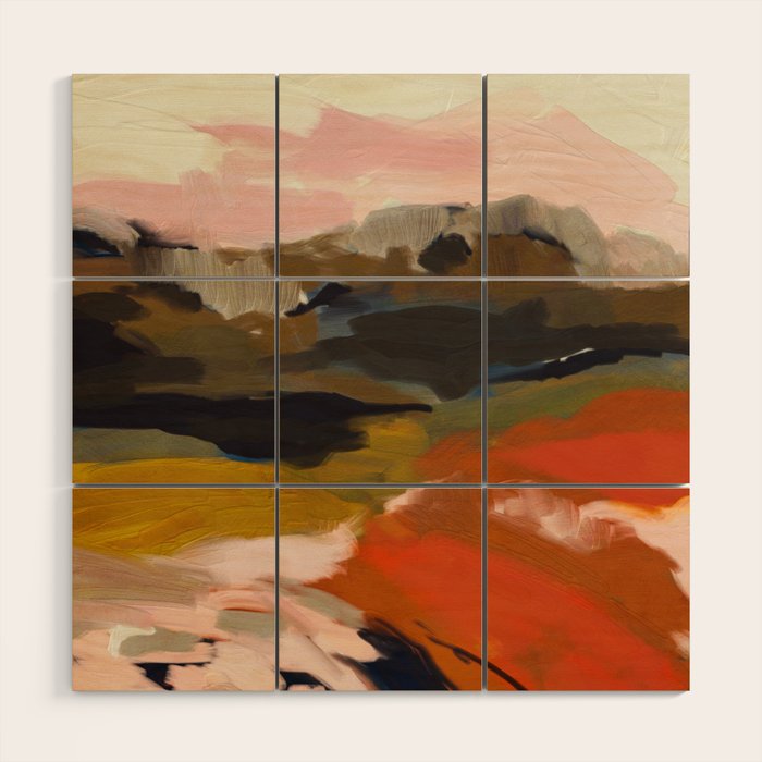 fall abstract landscape Wood Wall Art Gallery Image 1
