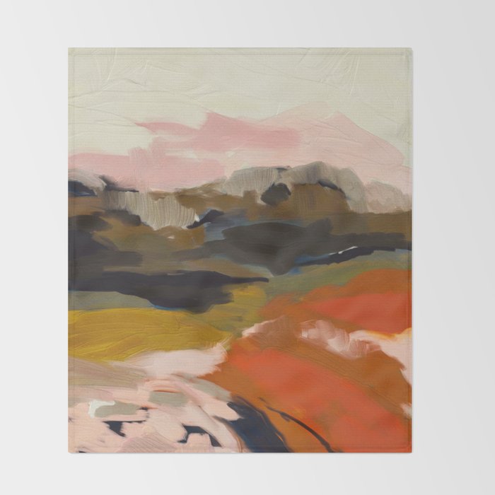 fall abstract landscape Throw Blanket Gallery Image 2