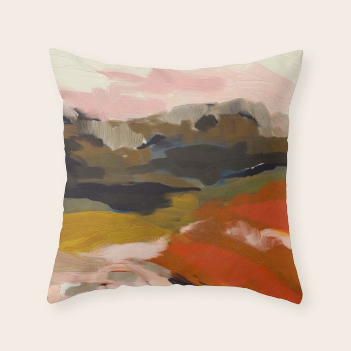 fall abstract landscape Throw Pillow Gallery Image 6