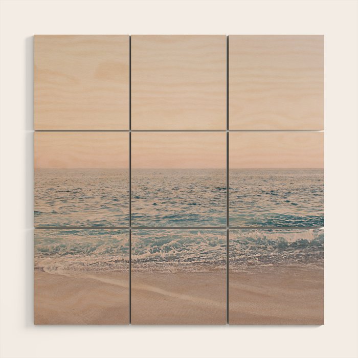ROSEGOLD BEACH MORNING LANDSCAPE Wood Wall Art Gallery Image 1