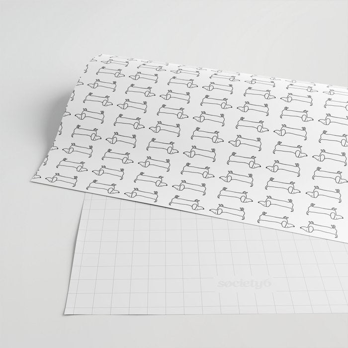 Dachshund in black-white Wrapping Paper Gallery Image 2