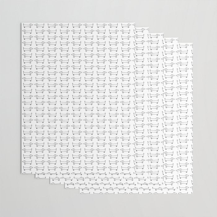 Dachshund in black-white Wrapping Paper Gallery Image 3