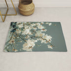 Cherry Blossom Painting Japanese Wall Art Floral Print Wabi Sabi Art Sage Green Poster japandi Art Rug Gallery Image 1