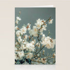 Cherry Blossom Painting Japanese Wall Art Floral Print Wabi Sabi Art Sage Green Poster japandi Art Stationery Card Gallery Image 2