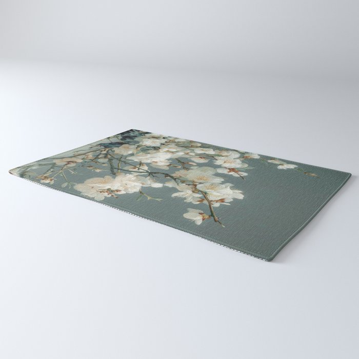 Cherry Blossom Painting Japanese Wall Art Floral Print Wabi Sabi Art Sage Green Poster japandi Art Rug Gallery Image 3