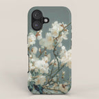 Cherry Blossom Painting Japanese Wall Art Floral Print Wabi Sabi Art Sage Green Poster japandi Art iPhone Case Gallery Image 1