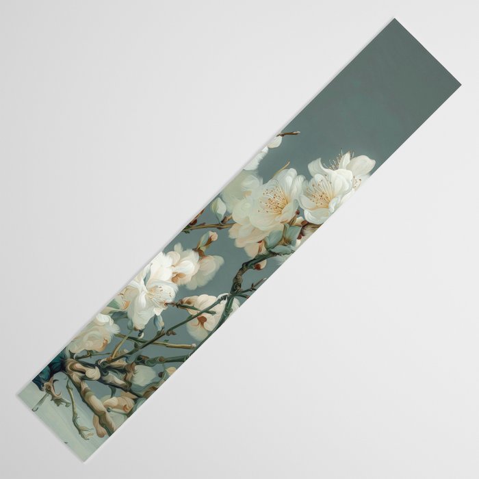 Cherry Blossom Painting Japanese Wall Art Floral Print Wabi Sabi Art Sage Green Poster japandi Art Table Runner Gallery Image 3