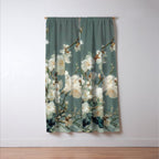 Cherry Blossom Painting Japanese Wall Art Floral Print Wabi Sabi Art Sage Green Poster japandi Art Window Curtain Gallery Image 3