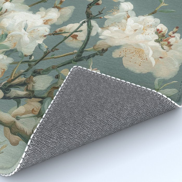 Cherry Blossom Painting Japanese Wall Art Floral Print Wabi Sabi Art Sage Green Poster japandi Art Rug Gallery Image 4