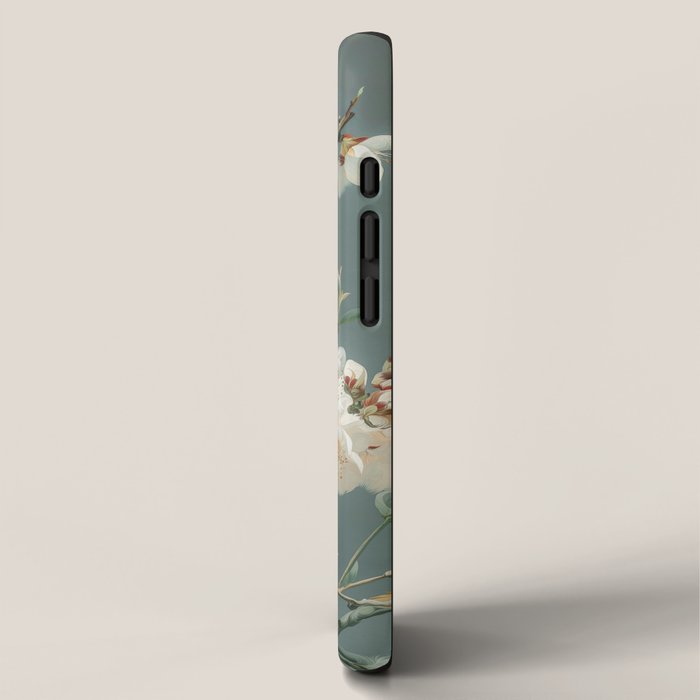 Cherry Blossom Painting Japanese Wall Art Floral Print Wabi Sabi Art Sage Green Poster japandi Art iPhone Case Gallery Image 2