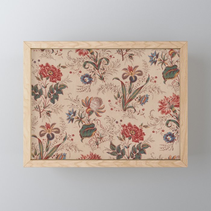 Antique Chinese Floral Pattern Mini Art Print Gallery Image 1
