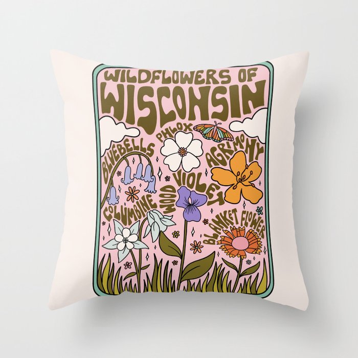 Wisconsin Wildflowers Throw Pillow Gallery Image 6