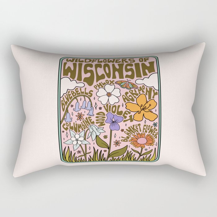 Wisconsin Wildflowers Rectangular Pillow Gallery Image 2