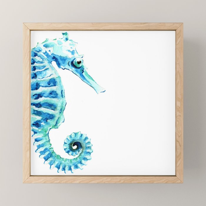 Coastal. Sea horse. Mini Art Print Gallery Image 1