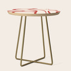 Copacetic Retro Abstract Pattern Red and Cream Side Table Gallery Image 1