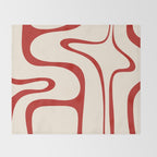 Copacetic Retro Abstract Pattern Red and Cream Throw Blanket Gallery Image 2