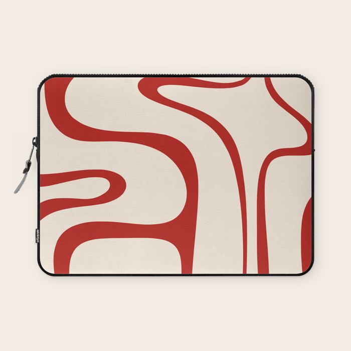 Copacetic Retro Abstract Pattern Red and Cream Laptop Sleeve Gallery Image 1