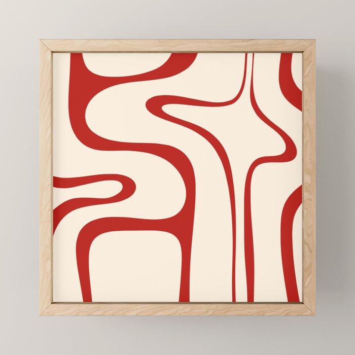 Copacetic Retro Abstract Pattern Red and Cream Mini Art Print Gallery Image 1