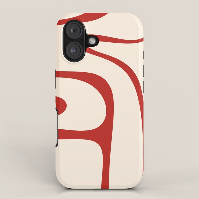 Copacetic Retro Abstract Pattern Red and Cream iPhone Case Gallery Image 1