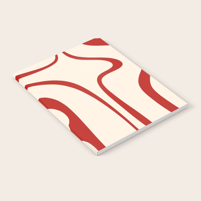 Copacetic Retro Abstract Pattern Red and Cream Notebook Gallery Image 1