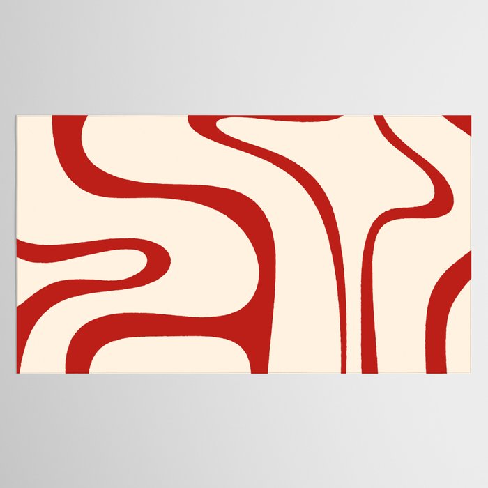 Copacetic Retro Abstract Pattern Red and Cream Tablecloth Gallery Image 2