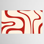 Copacetic Retro Abstract Pattern Red and Cream Tablecloth Gallery Image 2