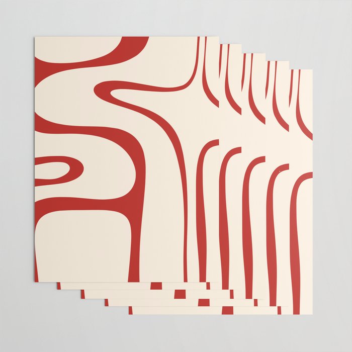 Copacetic Retro Abstract Pattern Red and Cream Wrapping Paper Gallery Image 3