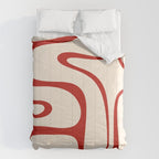 Copacetic Retro Abstract Pattern Red and Cream Comforter Gallery Image 6