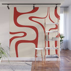 Copacetic Retro Abstract Pattern Red and Cream Wall Mural Gallery Image 1