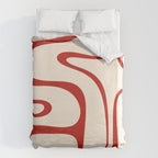 Copacetic Retro Abstract Pattern Red and Cream Duvet Cover Gallery Image 6