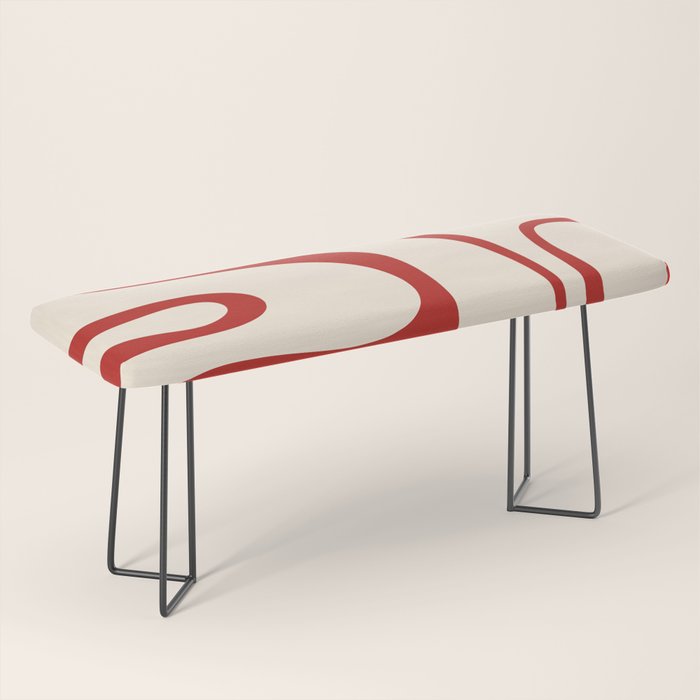 Copacetic Retro Abstract Pattern Red and Cream Bench Gallery Image 1