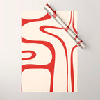 Copacetic Retro Abstract Pattern Red and Cream Wrapping Paper Gallery Image 1