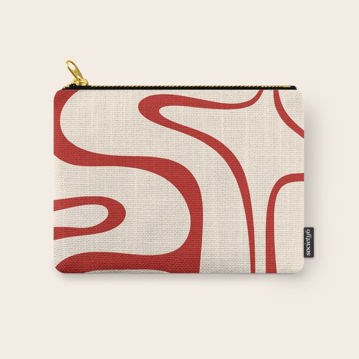Copacetic Retro Abstract Pattern Red and Cream Carry All Pouch Gallery Image 1