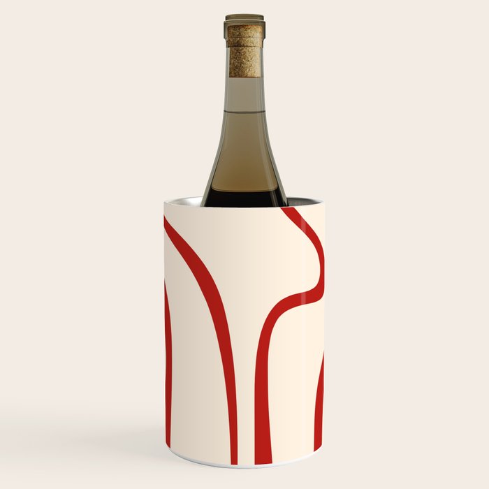 Copacetic Retro Abstract Pattern Red and Cream Wine Chiller Gallery Image 3
