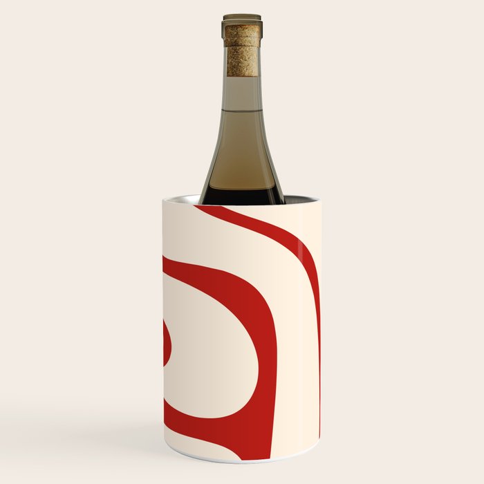 Copacetic Retro Abstract Pattern Red and Cream Wine Chiller Gallery Image 1