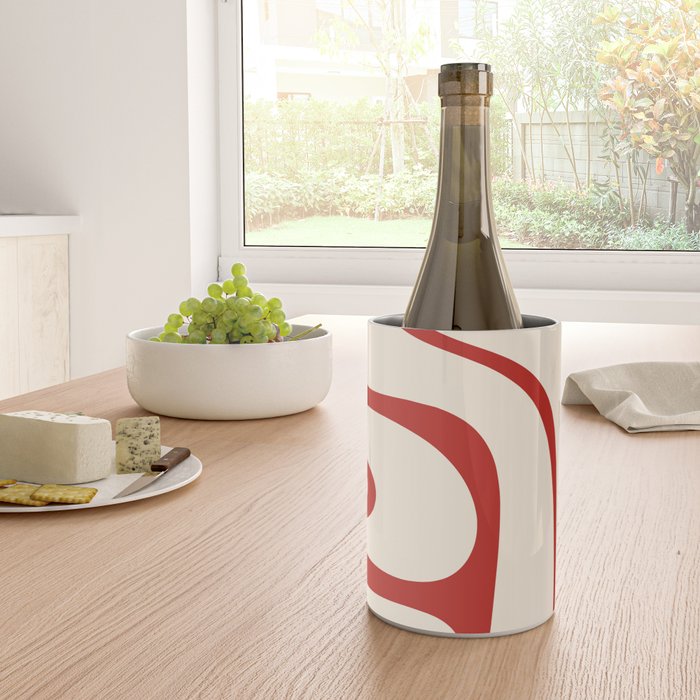 Copacetic Retro Abstract Pattern Red and Cream Wine Chiller Gallery Image 4