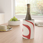 Copacetic Retro Abstract Pattern Red and Cream Wine Chiller Gallery Image 4