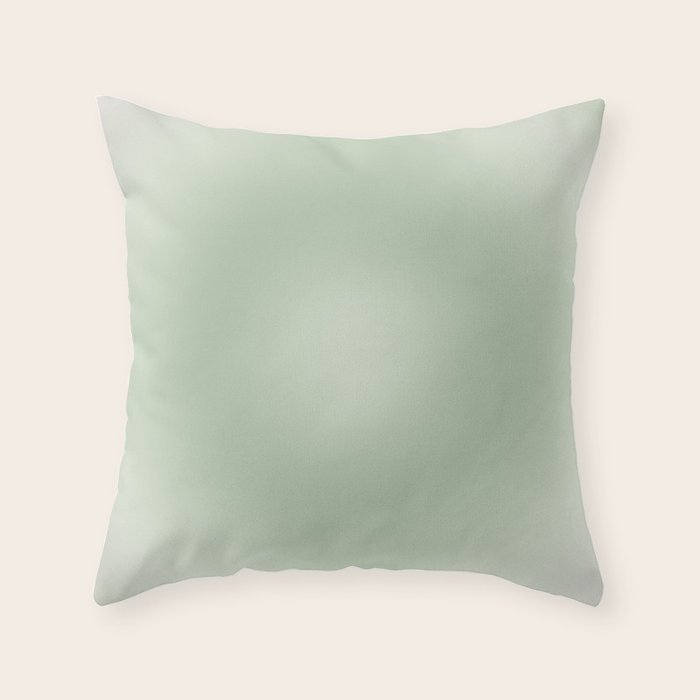 Aura Gradient In Sage Green Throw Pillow Gallery Image 6
