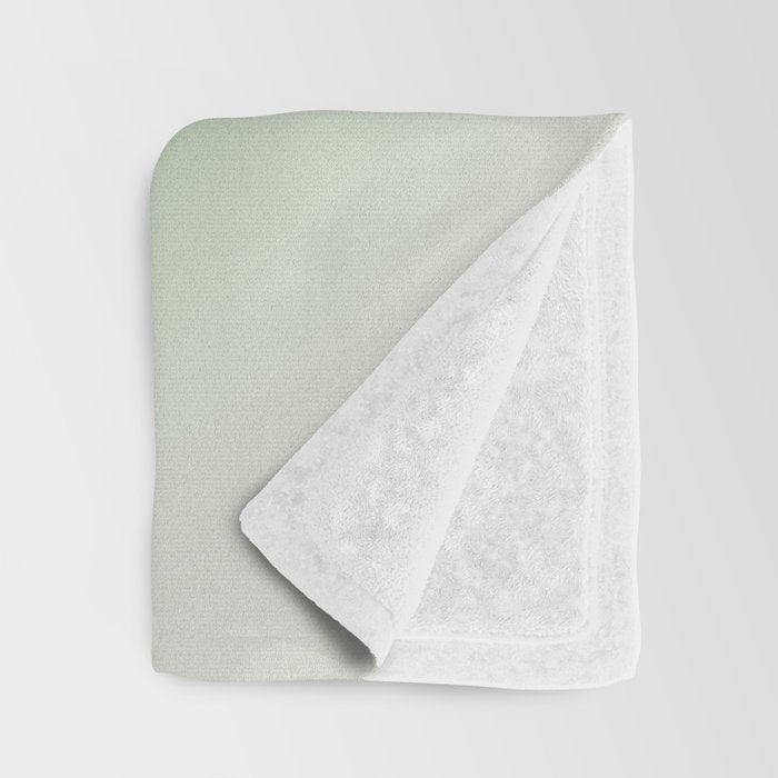 Aura Gradient In Sage Green Throw Blanket Gallery Image 3