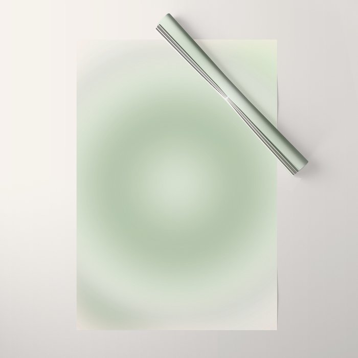 Aura Gradient In Sage Green Wrapping Paper Gallery Image 1