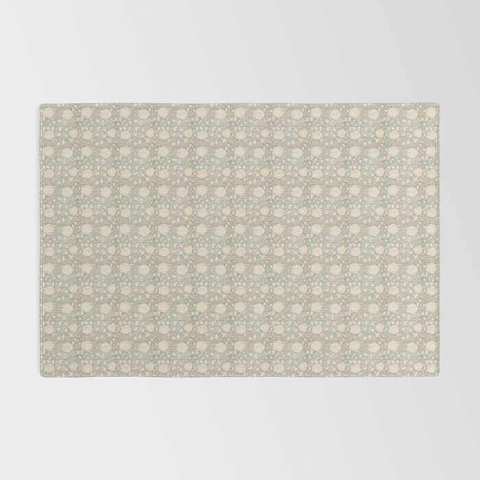 Block Print Lotus Floral - Sage Rug Gallery Image 2